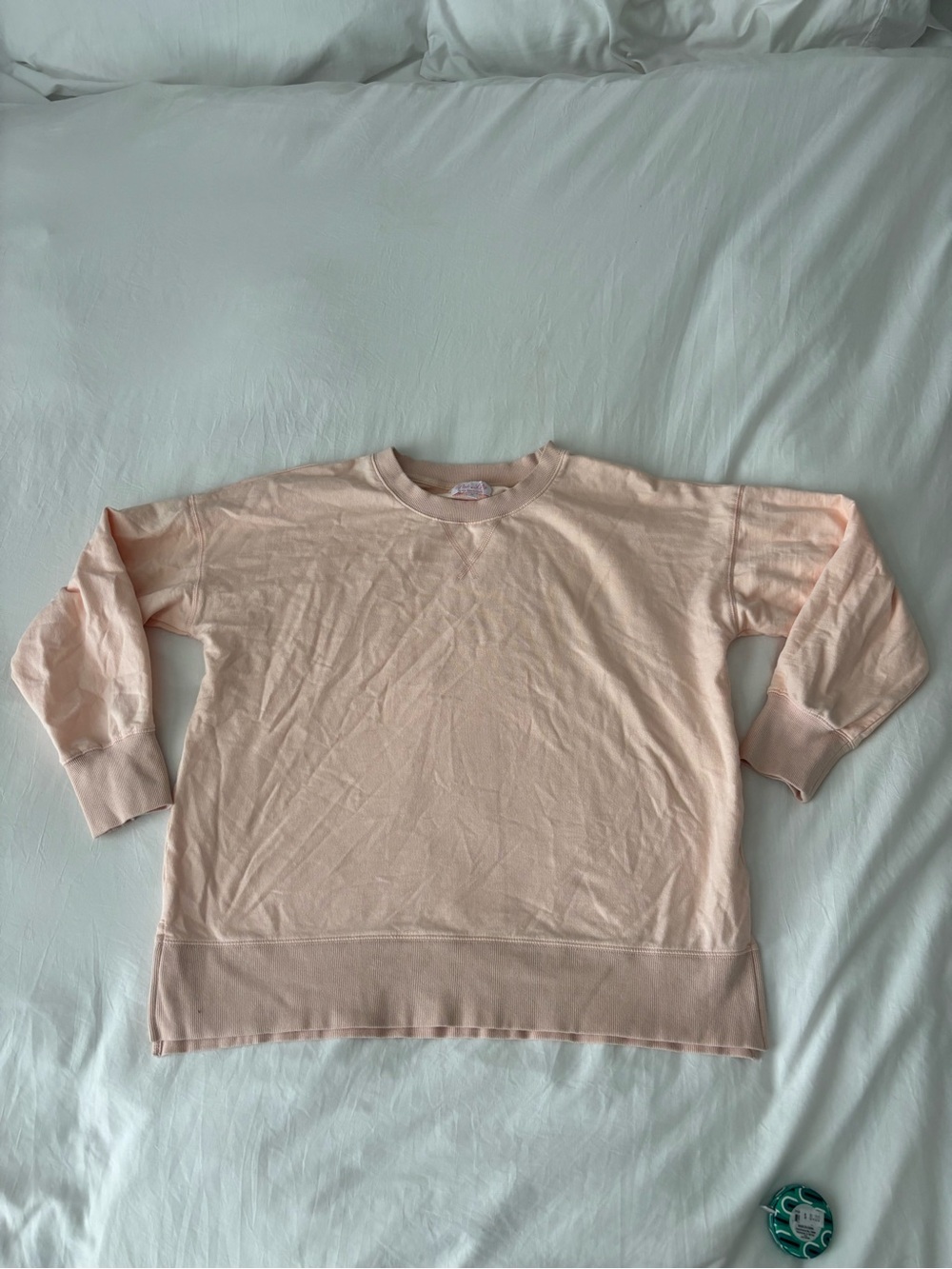 Pink Lily Blush Pink Oversized Crewneck Sweatshirt Size Small